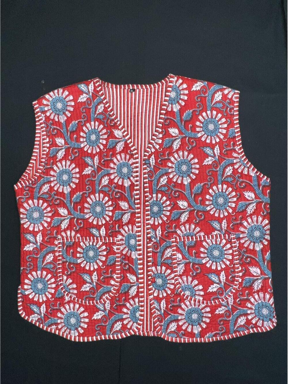 Boho Quilted Red Vest - Picture 8 of 8